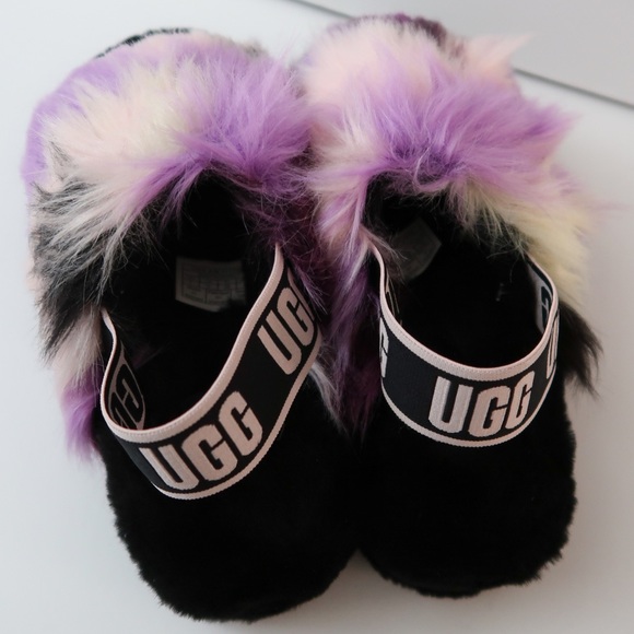 Ugg Fluff Yeah Slide Tie Dye size 7 - Purple and Black - Picture 5 of 8